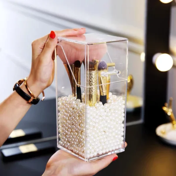 Acrylic Pearl Makeup Brush Organizer