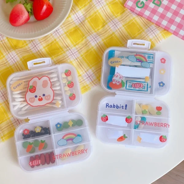 Transparent Cute Lattice Mini Storage Box