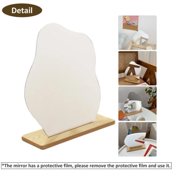 Korean Style Wooden Base Makeup Mirror