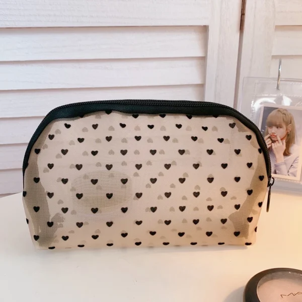 Cute Heart Grenadine Cosmetic Bag 3pcs Set