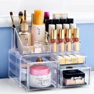 b15b7cd0899c583cce10cf934fc77d44 Acrylic Makeup Organizer with 3 Drawers