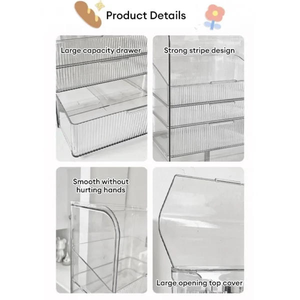Transparent Three Layer Makeup Storage Box