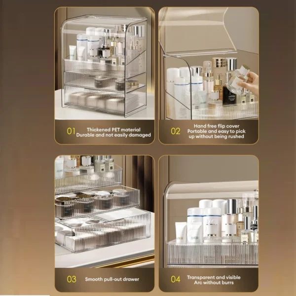 Transparent Three Layer Makeup Storage Box