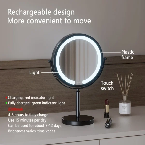 Thickened Adjustable Light Makeup Mirror