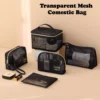 Transparent Mesh Cosmetic Travel Bag 5pcs Set