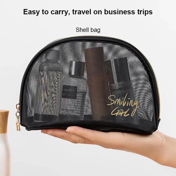 Transparent Mesh Cosmetic Travel Bag 5pcs Set