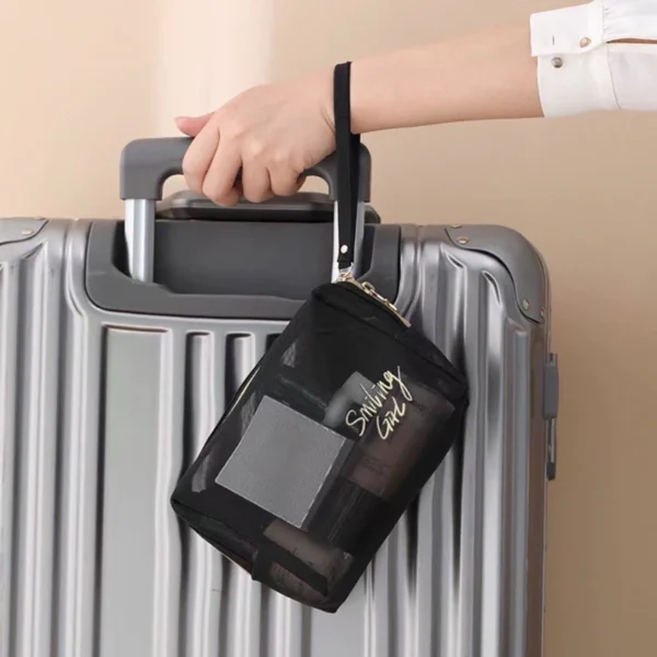 Transparent Mesh Cosmetic Travel Bag 5pcs Set
