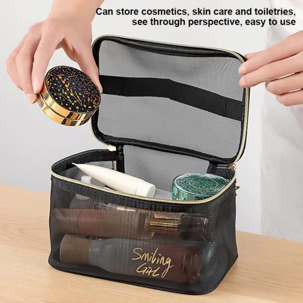 Transparent Mesh Cosmetic Travel Bag 5pcs Set