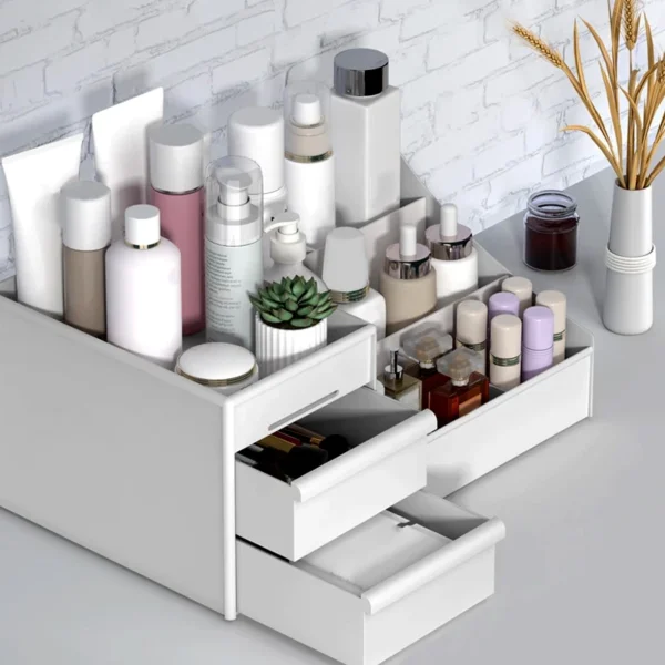 Multi Partition Makeup Storage Box Organizer