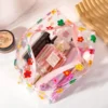 Clear PVC Floral Cosmetic Bag