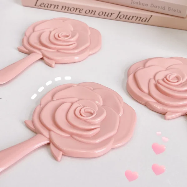 Cute Rose Handle Makeup Mirror