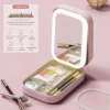 Leather LED Makeup Bag with Mirror