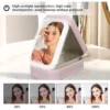 Leather LED Makeup Bag with Mirror