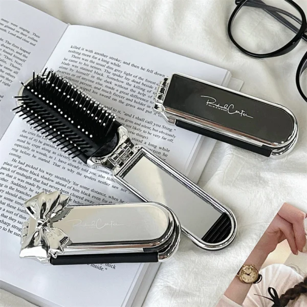 Folding Detachable Mirror Comb