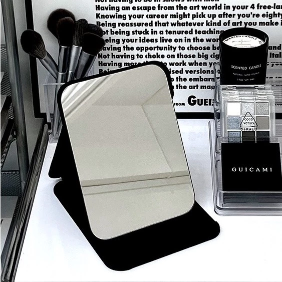 PU Leather Folding Desktop Makeup Mirror