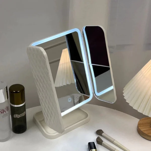 Trifold LED Makeup Mirror with Magnification