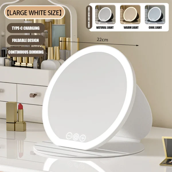 Foldable LED Makeup Mirror Rechargeable