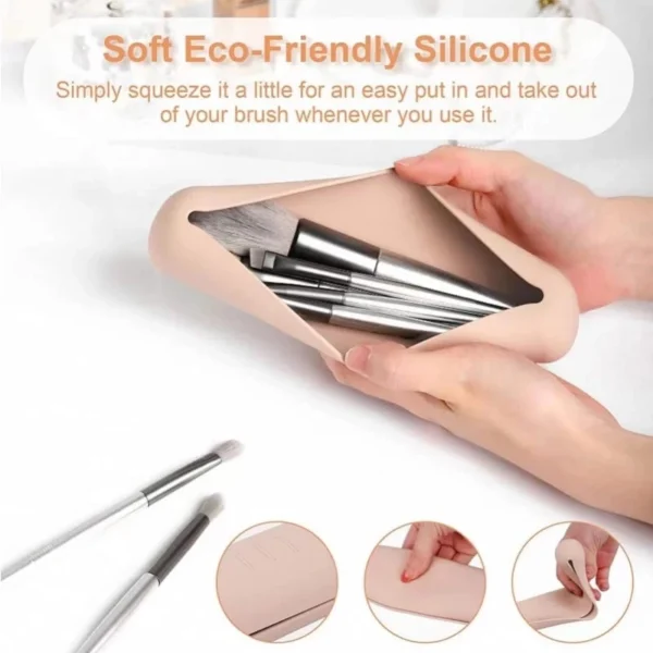 Magnetic Silicone Makeup Brush Bag